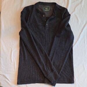 Bass Men's Long-Sleeve Henley Shirt - Charcoal